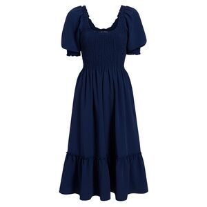Hill House Home Louisa Nap Dress Midi in Navy Crape 150.00 Size XL